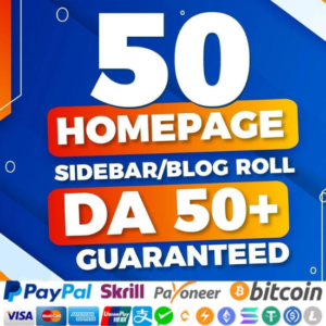 50 High Quality Sidebar PBN Homepage backlinks