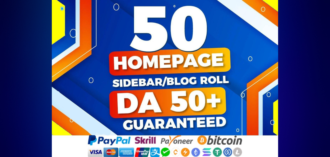 50 High Quality Sidebar PBN Homepage backlinks